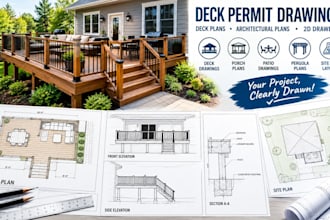 create deck permit drawings, deck plans, and architectural permit plans
