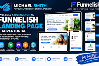 build a high converting funnelish landing page and advertorial