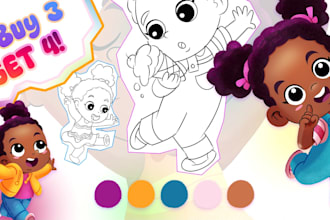draw kids character design for children story book illustration