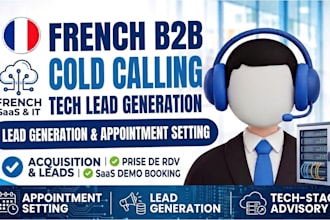 do french b2b cold calling, sdr, prospection for saas, IT tech companies