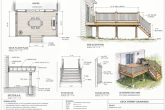 create deck permit drawings, deck plans and patio plans