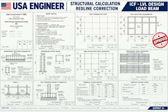 usa engineer structural calculation redline correction icf lvl design load beam