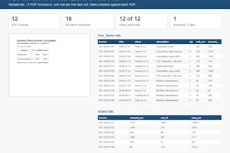 convert your pdf invoices, statements or tables to excel