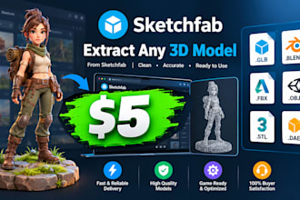 extract and fix any sketchfab 3d model