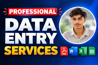accurate data entry, excel data entry, typing and pdf, to excel