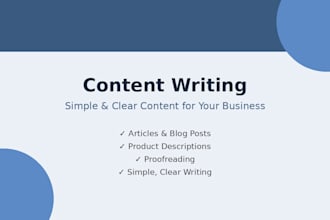 write simple and clear content for your website or blog