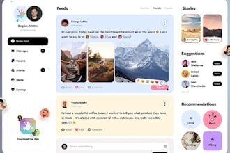 develop social media app and website