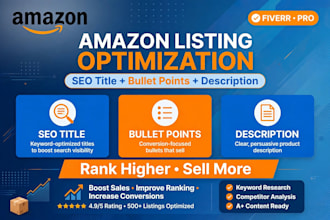 create amazon product listing with seo optimized title and bullet points