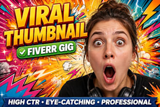 design viral clickable youtube thumbnail for your channel