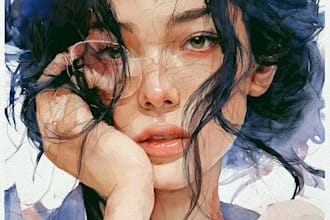 watercolor portrait painting, photo to watercolor portrait