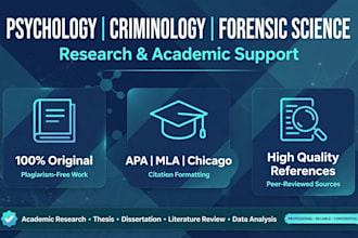 do psychology, criminology and forensic science research and academic writing