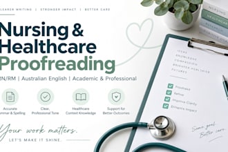 proofread and edit nursing, midwifery and healthcare writing