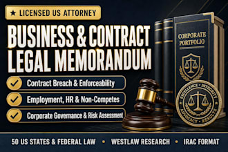 write a business law, contract law, and employment law memo