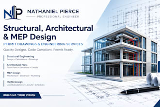be your structural engineer for full mep, hvac and stamped permit drawings