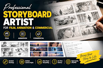 be your professional storyboard artist for film, animation and commercial