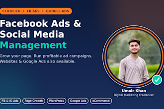 run fb ads, manage your social media and grow your page