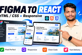 convert figma to react responsive website