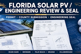 review florida solar pv plans engineering seal for county approval
