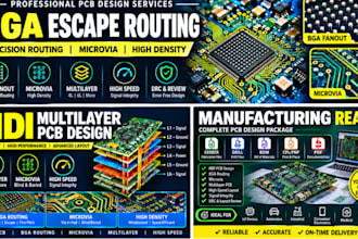 design high speed hdi pcb, multilayer pcb with bga and microvia routing