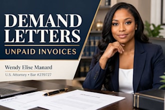 draft US attorney unpaid invoice demand letter for debt recovery or collection