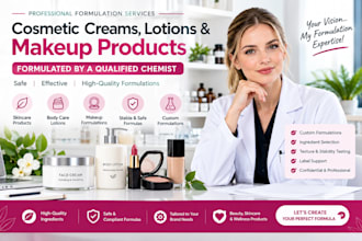 formulate cosmetic creams, lotions and makeup products as a chemist