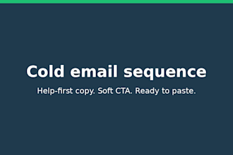 write a cold email outreach sequence for coaches and b2b offers