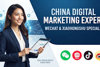 set up and optimize wechat, xiaohongshu red, and chinese social accounts