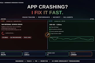 fix web app bugs upgrade nextjs supabase postgresql database debug app crashes