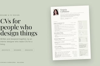 design a standout CV and resume for architects and designers