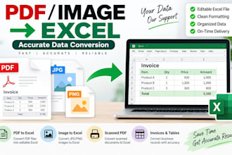 convert PDF or image to excel