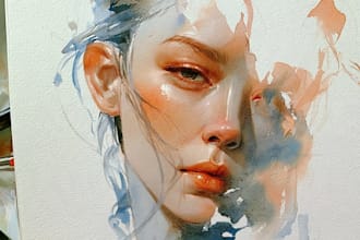 watercolor portrait painting, photo to watercolor portrait