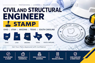 civil and structural engineer stamp ohio utah arizona texas south carolina stamp