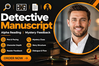 alpha beta read detective novel manuscript clues mystery characters plot