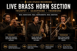 create pro live brass horn section trumpet, saxophone, trombone