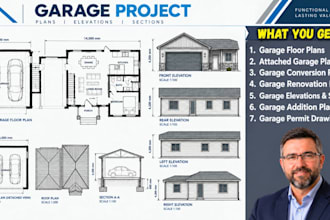 draw garage plans garage conversion addition permit drawings set