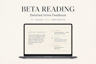 beta read your novel, fiction book  and provide detailed inline feedback