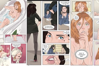 draw custom nsfw comic page nsfw manga comic nsfw art as a comic book artist