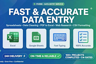 do data entry, typing and online form filling in 24 hours