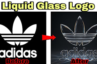 convert and make logo into a liquid glass style