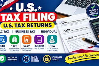 us tax filing US tax returns llc tax business tax, individual 1120 5472 1040 cpa