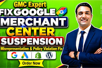 fix google merchant center suspension and merchant center misrepresentation