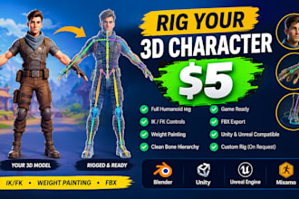 rig your 3d character for games in blender