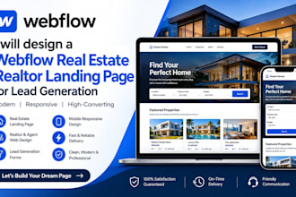 design a webflow real estate realtor website landing page for lead generation