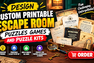 design custom printable escape room puzzles games and puzzle kits