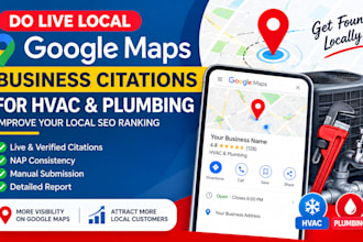 do live local google maps business citations for hvac plumbing for SEO ranking