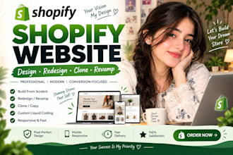 rebuild or design your shopify website as a shopify expert