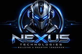 design a professional  robot, futuristic, or technology cyborg logo