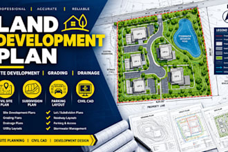 design land development plan, site development, grading plan, civil cad