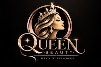 design a professional luxury, crown, or feminine queen beauty logo