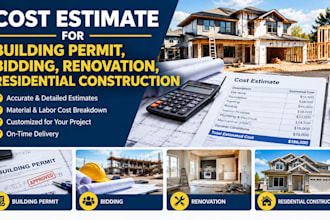 cost estimate for building permit, bidding, renovation, residential construction